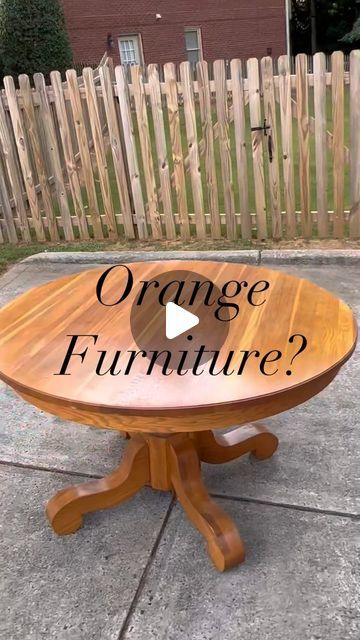 productofgracedesigns on Instagram: Strip orange furniture with Easy Off I tried this method for the first time successfully, and here’s everything I learned! This is the… Restaining Wood Furniture, Stripping Wood Furniture, Table Flip, Stripping Furniture, Orange Furniture, Oven Cleaner, Orange Wood, Round Two, Furniture Makeover Diy