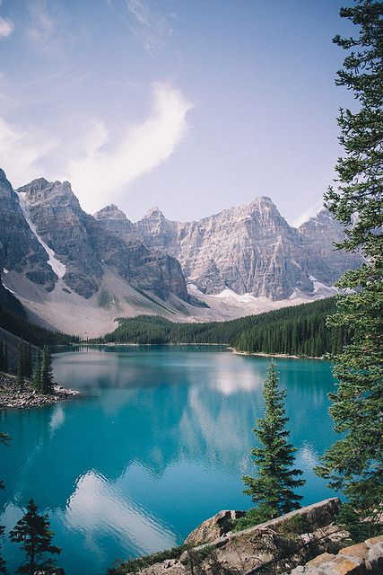 Moraine Lake in Banff National Park, Alberta, Canada  CLICK THE PIC and Learn how you can EARN MONEY while still having fun on Pinterest Moraine Lake Canada, Moraine Lake, Banff National Park, To Infinity And Beyond, Jolie Photo, Alberta Canada, Alam Yang Indah, Canada Travel, Places Around The World