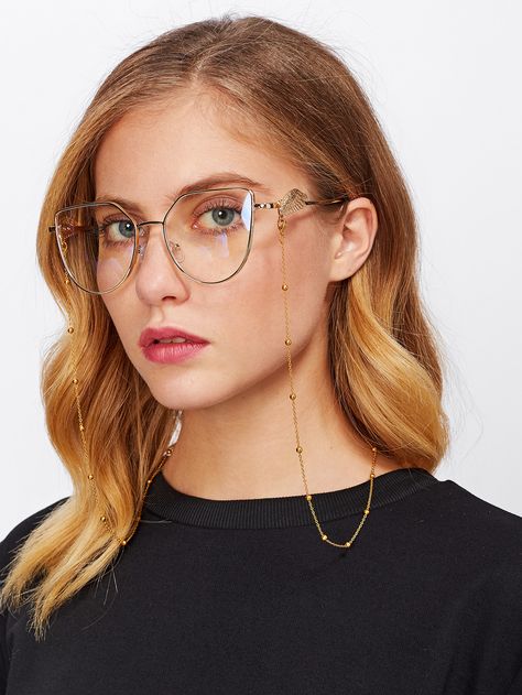 Shop Beaded Design Glasses Chain online. SheIn offers Beaded Design Glasses Chain & more to fit your fashionable needs. Glasses With Chain Aesthetic, Glasses With Chain, Glasses Chain Aesthetic, Chains Aesthetic, Eyeglass Jewelry, Clear Glasses Frames, Eyewear Chain, Sunglass Chain, Fashion Eye Glasses