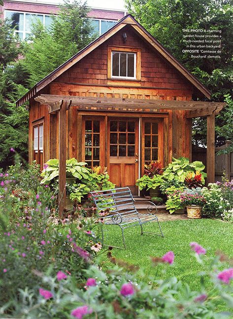 Garden Great #4 as featured in Better Homes and Gardens - Garden Rooms | Summer 2006 A Playhouse for Grown-ups Here’s a little outbuilding at our wonderful friends’ in Lexington, Kentucky Free Standing Pergola, Garden Playhouse, Small Pergola, Run In Shed, Build A Playhouse, Pergola Ideas, Modern Pergola, Pergola Attached To House, Pergola Design