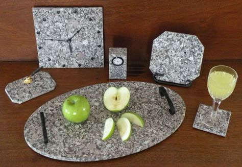 Our friend Peter Perez of the Deer Isle Granite Company provides us with granite pieces for our cheese plates, coasters for our drinks and beautiful vases for our tables. Recycled Granite Projects, Granite Remnants, Recycled Granite, Granite Ideas, Diy Kitchen Table, Outdoor Kitchen Countertops, Diy Kitchen Decor, Granite Kitchen, Kitchen Marble