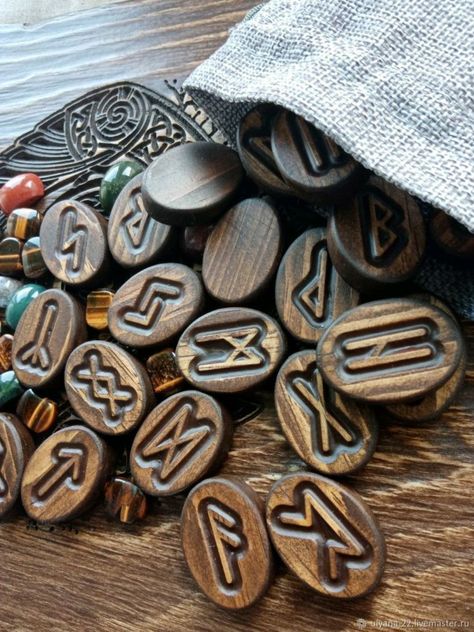 Norse Legend, Divination Runes, Norse Pagan, Elder Futhark, Wood Animal, Viking Runes, Wooden Figurines, Metal Words, Norse Mythology