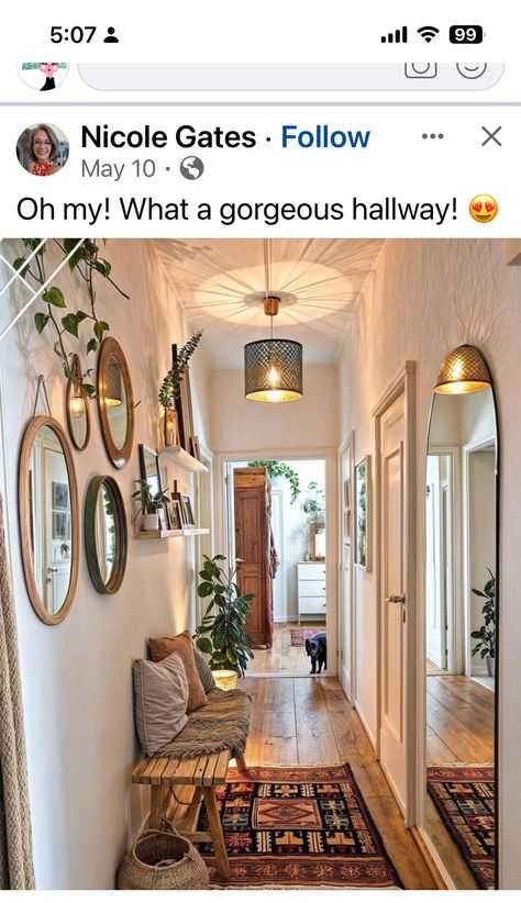 Cottage Hallway Ideas, Craftsman Hallway, Long Narrow Hallway Decorating, Long Narrow Hallway Ideas, Hall Ways Ideas, Long Narrow Hallway, Cottage Hallway, Large Cottage, Narrow Hallway Ideas