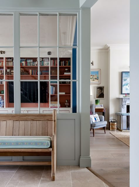 Polly Ashman, Internal Window, Half Painted Walls, Wooden Window Frames, Son Bedroom, Bear Cabin, Craftsman Cottage, London Family, Indoor Window