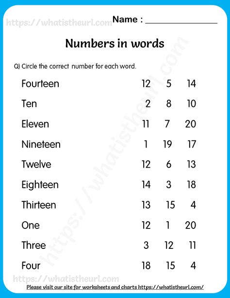 Number as Words (1-20) Worksheet for Grade 1 Maths Worksheet For Class Sr Kg, Math Worksheets For Sr Kg, Preschool Number Activities 1-20, Number In Words Worksheet For Grade 1, Worksheet For Grade 1 Maths, Maths 1st Grade Worksheets, Mathematics For Grade 1, Maths Worksheet For Sr Kg, Sr Kg Worksheets Maths