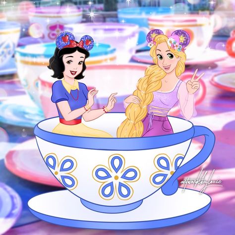 This Artist Imagines Disney Princesses at Disney Parks, and I Need My Own Minnie Mouse Ears Disney Princess Enchanted Tales, Alternative Disney Princesses, Twisted Disney, Disney Magic Kingdom, Modern Disney, Mad Tea Party, Disney Princess Pictures, Disney Princess Art, Minnie Mouse Ears