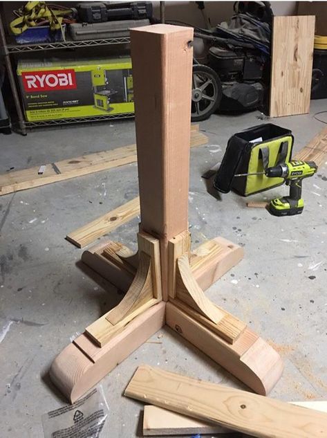 Hi everyone! We were asked to build this custom table for a woman who needed a specific seating layout for her dining room nook. We were able to make exactly what she needed, and we love what we did as well.    We started off by building the base. It is a 4x4 post and 29 inches. We then added in these beautiful feet, screwing all four in using metal screws. We also added in some decorative pieces to give it a lovely layered look.    Once the base was finished, we moved to the table to… Dining Nook Table, Table Base Ideas, Dining Room Furniture Ideas, Seating Layout, Pantry Can Organization, Dining Room Nook, Inexpensive Rugs, Room Nook, Room Furniture Ideas