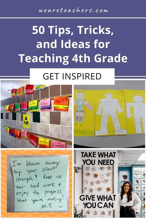 Teaching 4th Grade: 50 Tips, Tricks, and Ideas Fourth Grade Bulletin Board Ideas, Fourth Grade Science Projects, Classroom Diy Decor, 4th Grade Classroom Setup, Inviting Classroom, Back To School Decorations, Teaching Theme, Back To School Books, Teaching 4th Grade