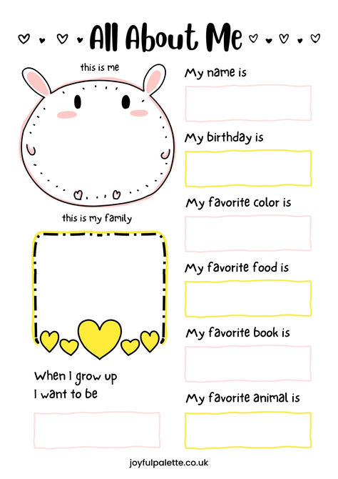 All About Me Worksheets for Kids | Free Printable Self Introduction Worksheet, About Me Worksheets For Kids, Self Introduction In English, Printable All About Me, Self Introduction, Line Tracing Worksheets, Tools For Kids, Tracing Worksheets Free, All About Me Worksheet