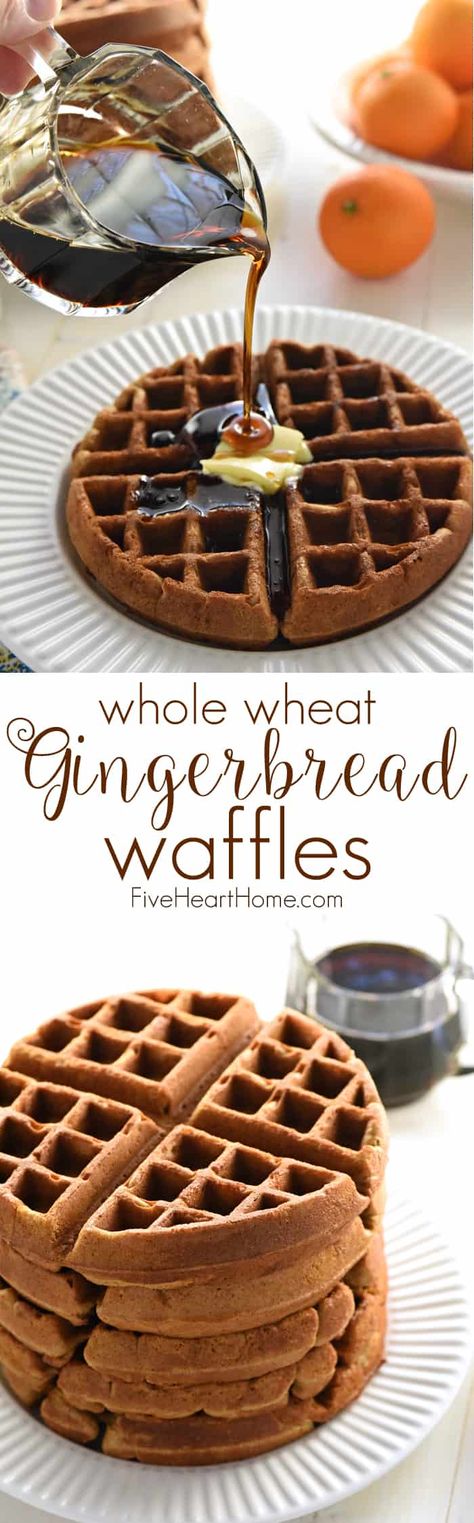 Healthy Waffle Recipe, Healthy Waffle, Gingerbread Waffles, Homemade Waffle, Waffle Recipe Healthy, Healthy Waffles, Christmas Morning Breakfast, Waffle Recipe, Holiday Brunch