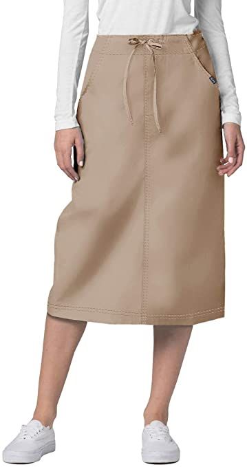 Amazon.com: Adar Universal Scrub Skirts for Women - Mid-Calf Drawstring Scrub Skirt: Clothing Scrub Skirt, Scrub Skirts, Casual Summer Skirt, Drawstring Skirt, Blue Scrubs, Safety Clothing, Medical Uniforms, Fashion Mask, Womens Scrubs