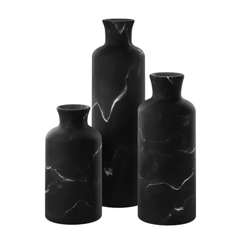 Matte Black Vase, Black Vases, Vase Noir, Square Vase, Round Vase, Black Vase, Entry Table, Resin Table, Table Vases