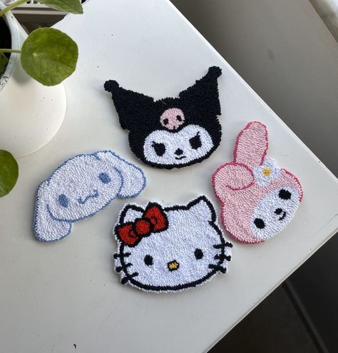 visit my etsy shop to buy!! Punch Needle Coasters, Punch Needle Coaster, Tufting Diy, Handmade Desks, Cute Coasters, Doll Diy Crafts, Tufted Rugs, Punch Needle Patterns, Mini Craft