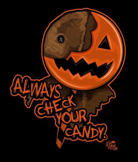 Trick Or Treat Movie, Trick R Treat Movie, Trick Or Treat Sam, Painted Posters, Horror Convention, Tales Of Halloween, Candy Drawing, Jack Skellington Faces, Sam Trick R Treat