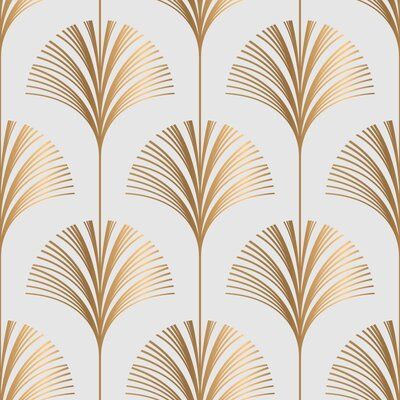 Gold Shower Curtain, Mid Century Wallpaper, Deco Wallpaper, Wallpaper Panel, Floral Tiles, Art Deco Wallpaper, Retro Wallpaper, Modern Wallpaper, White Paneling