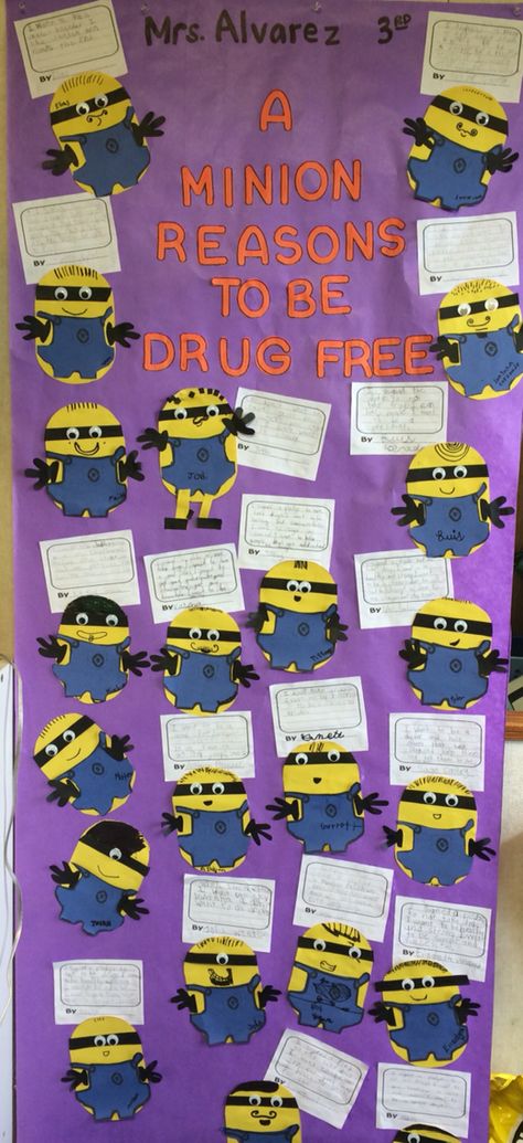 Minion Red Ribbon Week Door, Minion Door Decorations, Minion Door, Red Ribbon Week Door, Red Ribbon Week, The Pigeon, Classroom Door, Door Decoration, Red Ribbon