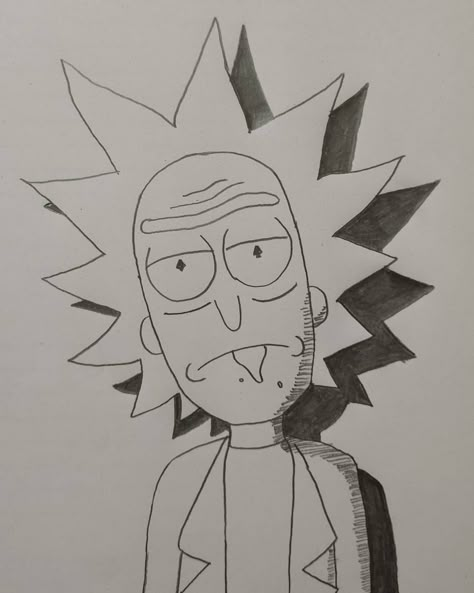 #sketch #rickandmorty #ricksketch Famous Drawings Sketches, Rick And Morty Art Ideas, Movie Character Drawings Pencil, Rick Morty Drawing, Boondocks Drawings Pencil, Rick Sketch, Rick And Morty Draw, Simpsons Sketch, Rick And Morty Drawing Sketch