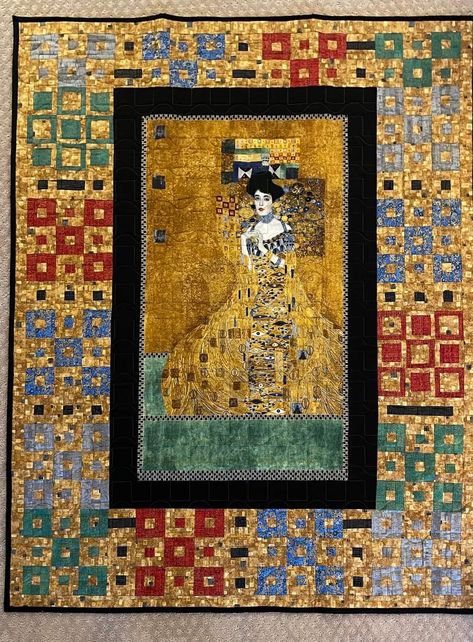 Klimt Quilt Ideas, Klimt Quilt, Southwest Quilts, Sewing Hand, Panel Quilt Patterns, Gustav Klimt Art, Quilt Borders, Klimt Art, Kaffe Fassett Quilts