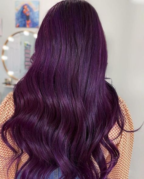 Grape Violet Hair Color, Dark Violet Hair Color, Deep Purple Hair Color, Cherry Purple Hair, Purple Plum Hair, Dark Magenta Hair, Purple Violet Hair, Midnight Purple Hair, Grape Hair