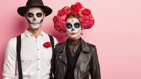 Day Of Dead Costume, Mexican Halloween Costume, Catrina Costume, Day Of The Dead Diy, Mexican Halloween, Dead Costume, Couples Halloween Costumes, Sugar Skull Costume, Bridal Couple