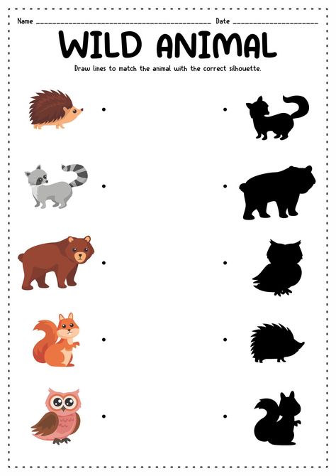 Wild Animal Worksheets Kindergarten Animal Worksheets Kindergarten, Animals Worksheet Kindergarten, Wild Animals Worksheets For Kids, Divlje Zivotinje, Zoo Printables, Animals Worksheets For Kids, Animals Kindergarten, Wild Animals Drawing, Animals Worksheet