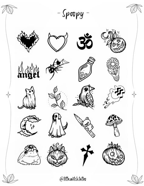 Cute Small Tats, Flash Tattoo Halloween, Simple Flash Tattoo, Tattoo Halloween, Hand Tattoo Ideas, Mystical Tattoos, Tiny Tats, Small Tats, Flash Tattoo Designs