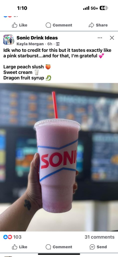 Sonic Drink Recipes, Sonic Slush Combinations, Sonic Drink Orders, Sonic Orders, Sonic Drinks Combinations Ideas, Soda Drinks Recipes, Sonic Drinks, Flavored Water Drinks, Dutch Bros Drinks