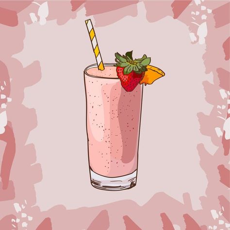 Smoothie Illustration, Strawberry Peach Smoothie, Peach Healthy, Peach Smoothie Recipes, Fresh Drink, Drink Juice, Peach Smoothie, Smoothie Recipes Strawberry, Black Bean Veggie Burger