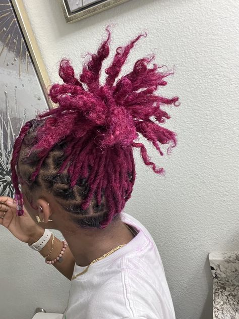 amora on Twitter Pink Locs, Colored Dreads, Pink Dreads, Hair Styles Ideas, Shaggy Bob Haircut, Bob Haircut Ideas, Magenta Hair, Locs Styles, Loc Hairstyles