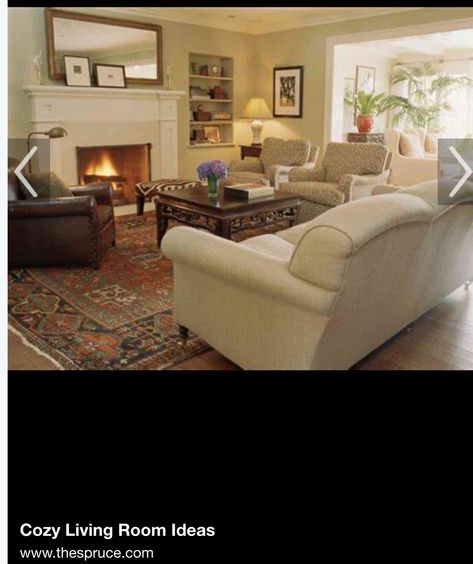 Cozy Living Rooms With Fireplace, Traditional Cozy Living Room, Cozy Traditional Living Room, Cozy Living Room Warm, Mood Palette, Cozy Living Room Design, Furnitur Ruang Keluarga, Cottage Decorating, Cozy Family Rooms