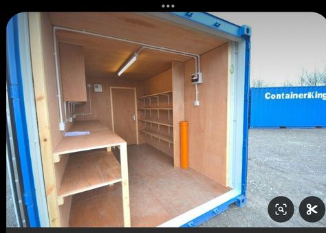 Container Workshop Design, Storage Container Shed, Chainsaw Storage, Shipping Container Shop, Container Workshop, Shipping Container Workshop, Container Garage, Shipping Container Sheds, Shipping Container Storage