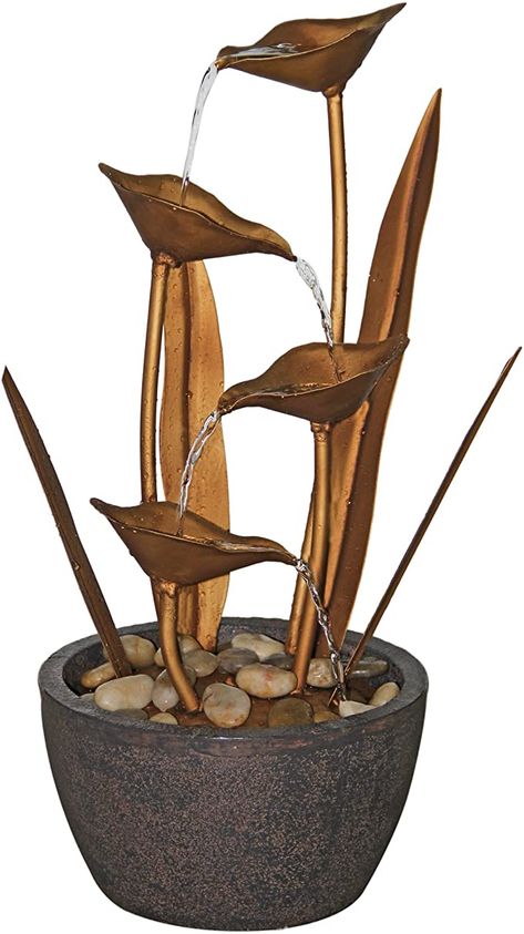 Amazon.com: Water Fountain - Copper Botanical Garden Decor Fountain - Outdoor Water Feature: Garden & Outdoor Plant Fountain, Water Fountain Ideas, Copper Fountain, Fountain Ideas, Diy Copper, Outdoor Water Feature, Fountain Design, Tabletop Fountain, Fountain Feature