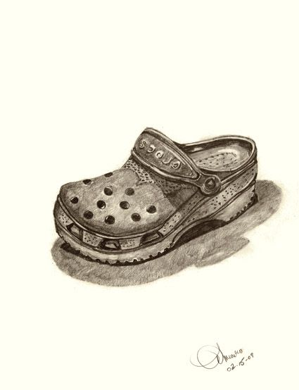 Crocs Shoe Artwork, Shoes Drawing, Crocs Shoes, Sandals