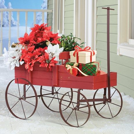 Backyard Planter, Country Porch Decor, Wagon Decor, Backyard Planters, Wagon Planter, Wood Wagon, Garden Wagon, Wooden Wagon, Seasonal Displays