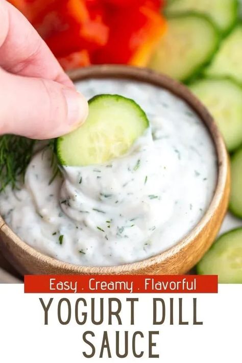 Yogurt Dill Sauce is a flavorful blend of yogurt, garlic, fresh dill, lemon juice and olive oil. This easy homemade dip recipe is delicious served with grain bowls, as a spread for sandwiches and wraps or used as a dip for veggies and fries! I think everyone can benefit from having a go-to veggie dip that can be mixed up quickly and easily! This one is perfect for parties, BBQ’s, family get together’s during the holidays, or everyday snacking at home. Yogurt Dip For Veggies, Dill Dip Recipes, Yogurt Dill Sauce, Vegan Greek Yogurt, Yogurt Dipping Sauce, Sandwiches And Wraps, Easy Sauce Recipe, Lemon Dill Sauce, Homemade Tzatziki Sauce