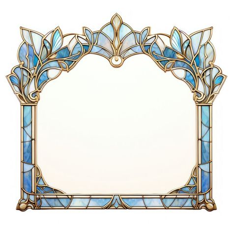 Art Nouveau Window Design, Mirror Border Design, Mirror Arch, Art Nouveau Frame, Art Nouveau Stained Glass, Arch Art, Stain Glass Window Art, Graphic Shapes Design, Art Nouveau Pattern