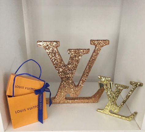 LV wooden cut outs from https://www.etsy.com/shop/Liveluvsparkle LV Logo sticker from https://www.etsy.com/shop/Krigershop Louis Vuitton Party Theme, Chanel Inspired Bedroom, Lv Aesthetic, Wanna Go Home, Wooden Logo, Coco Melon, Lv Logo, Louis Vuitton Style, Video Games Birthday