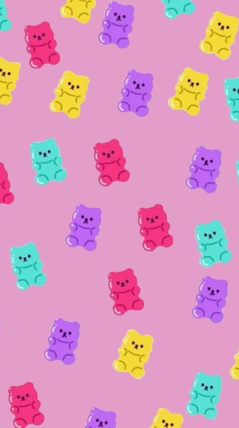 Candy Wallpaper Aesthetic, Cute Food Wallpaper, Gummy Bear Candy, Art Classroom Decor, Dorm Art, Computer Backgrounds, Valentines Wallpaper, Food Wallpaper, Preppy Wallpaper