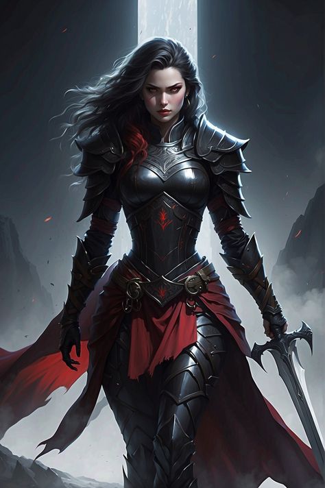 , #Photorealistic, #Images, #AD, #AI Red Armor Art, Super Hero Armor, Female Dark Knight, Female Vampire Character Design, Woman In Armor, Woman Armor, Vampire Warrior, Look Gatsby, Armor Dress