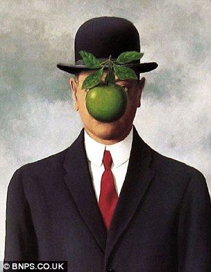 Rene Magritte's Son of Man Magritte Son Of Man, Thomas Crown Affair, Son Of Man, René Magritte, Museum Poster, Monet Paintings, Architecture Tattoo, Kahlil Gibran, Rene Magritte