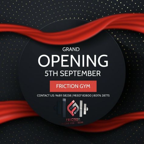 Please join us in celebrating our Grand Opening of Friction GYM on 5th September, 2020 at Bhowanipore Kolkata.  Address: FRICTION GYM  88 Shyama prasad Mukherjee road, Kolkata 700026. Landmark:  Central Bank of india building 1st floor Chittaranjan Seva Sadan And Sishu Sadan Hospital Ashutosh college Bhowanipur police station Call Us:  +91 98307 82800 / +91 96811 58238 / +91 80176 28775  #openingsoon #grandopening #comingsoon #open #celebration #fitness #fit #fitnessmotivation #Fitnesscoach 5th September, Central Bank, Bank Of India, Police Station, Fitness Coach, Grand Opening, Fitness Center, Kolkata, Fitness Motivation