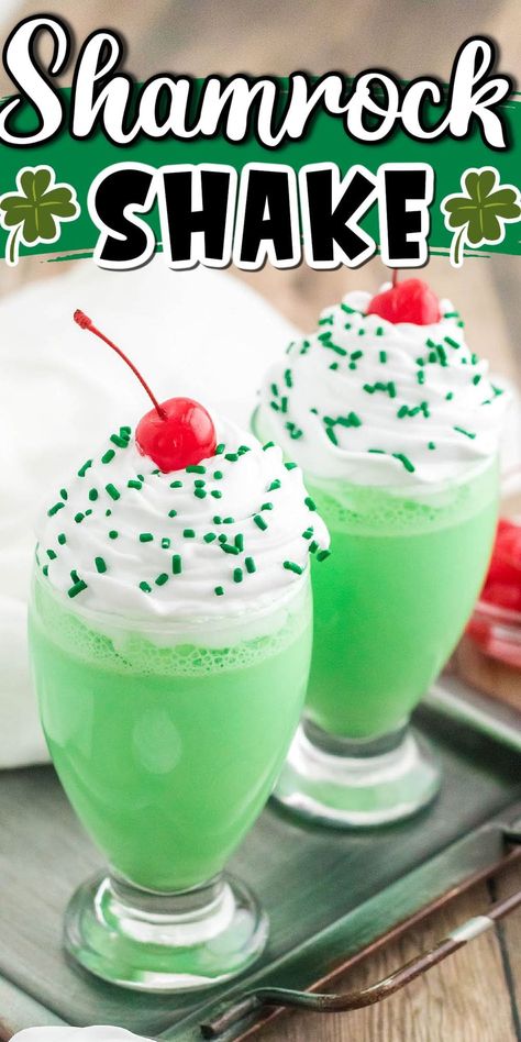 This favorite frosty Shamrock Shake recipe features 4 simple ingredients that quickly blend together to create a copycat version of the classic minty milkshake. With its creamy texture and green-colored hue, there’s no need to wait for McDonald’s to release the date of the limited-edition seasonal shake when you can easily make your own sweet treat at home all year! Homemade Shamrock Shake, Shamrock Shakes, Shamrock Shake Recipe, Chocolate Mint Brownies, Chocolate Pudding Cake, Dark Chocolate Mint, Shamrock Shake, Mint Brownies, Festive Drinks