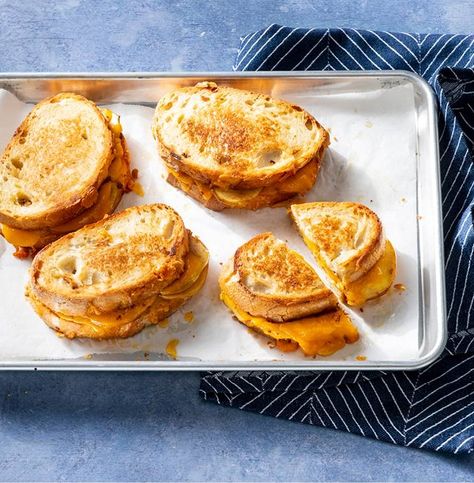 Grilled Cheese With Apple, Mini Grilled Cheese, Sheet Pan Meals, Fall Dishes, Giant Food, Pan Meals, Pan Recipes, Herb Butter, Sheet Pan Recipes