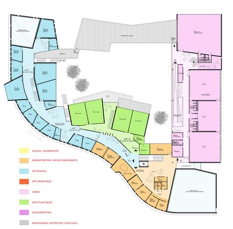 Art School – Carcassonne,Second Floor Plan Art School Plan, School Floor Plan, Information Art, School Plan, Education Architecture, America Art, School Building, Ground Floor Plan, Contemporary Abstract Art