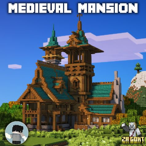 medieval, Mansion, fantasy, house, Minecraft Guild Hall, Medieval Mansion, Minecraft Reference, Minecraft Building Designs, Mine Minecraft, Minecraft City Buildings, Minecraft Houses Survival, Bangunan Minecraft, Steampunk House