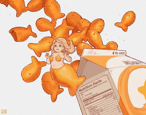 ArtStation - mermaid, Oscar Vega Goldfish Mermaid, Goldfish Aesthetic, Kawaii Island, Bear Table, Mermaid Beautiful, Goldfish Crackers, Mermaid Artwork, Art Aesthetics, My Partner