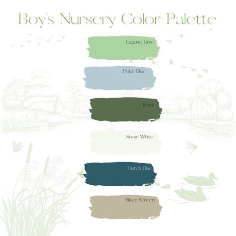 Nursery Color Palettes Vendors: Vintage Veneers Decor @vintageveneersdecor Vintage Charm Homestead @vintagecharmhomestead Foxtrot Home @foxtrot_home Dumpster Diva Designs @dumpsterdiva1923 Flea Body's Antique Mall and Auction House @fleabodyshop - - - #diyfurnitureflip #chalkpaint #autenticopaint #cozy #furnituredesign #paintedchair #décor #furnitureflip #paint #wallpaint #nursery #nurserycolors #boynursery #girlnursery #gender #neutral #genderneutralnursery Green And Blue Paint Colors, Blue Nursery Color Palette, Boy Room Color Palette, Blue And Green Nursery Boy, Boy Color Palette, Green Blue Nursery, Green And Blue Nursery, Blue And Green Nursery, Blue Green Nursery