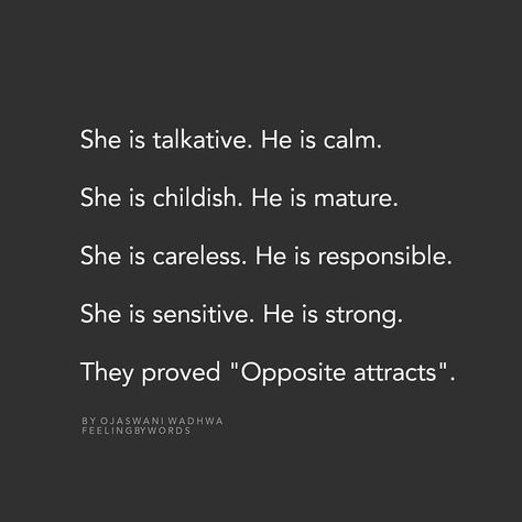 Opposite Couples Quotes, Opposite Attracts Couples, Opposite Attracts Aesthetic, Opposite Attracts Quotes Relationships, Opposites Attract Aesthetic Couple, Opposite Attracts Quotes, Blue Love Quotes, Opposite Couples, Opposite Aesthetic Couple