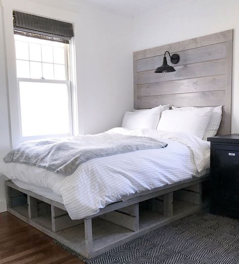 Crate Bed Frame, Captain Bed, Headboard Plan, Diy Storage Bed, Captains Bed, Diy Platform Bed, Crate Bed, Bed Full, Full Bed Frame