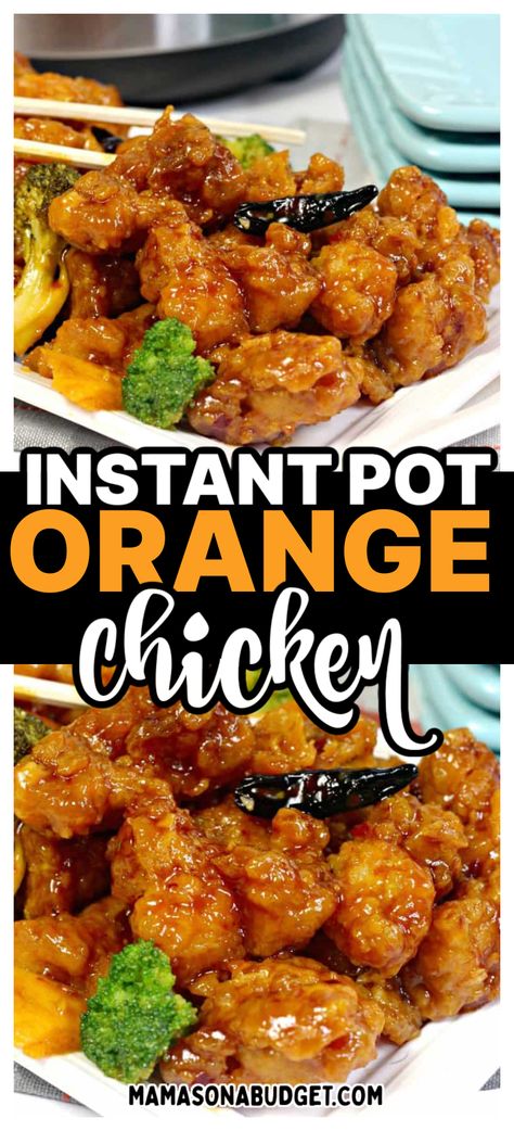 Sticky Orange Chicken, Panda Express Orange Chicken Recipe, Instant Pot Orange Chicken, Panda Express Orange Chicken, Orange Chicken Sauce, Chicken Instant Pot, Chicken Sauce, Homemade Chinese, Orange Chicken Recipe